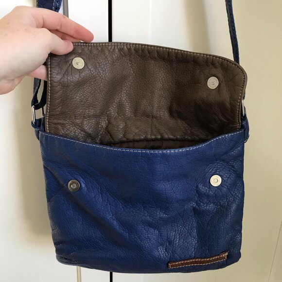 Brown and Blue Adjustable Unbranded Pleather Purse - Picture 3 of 10